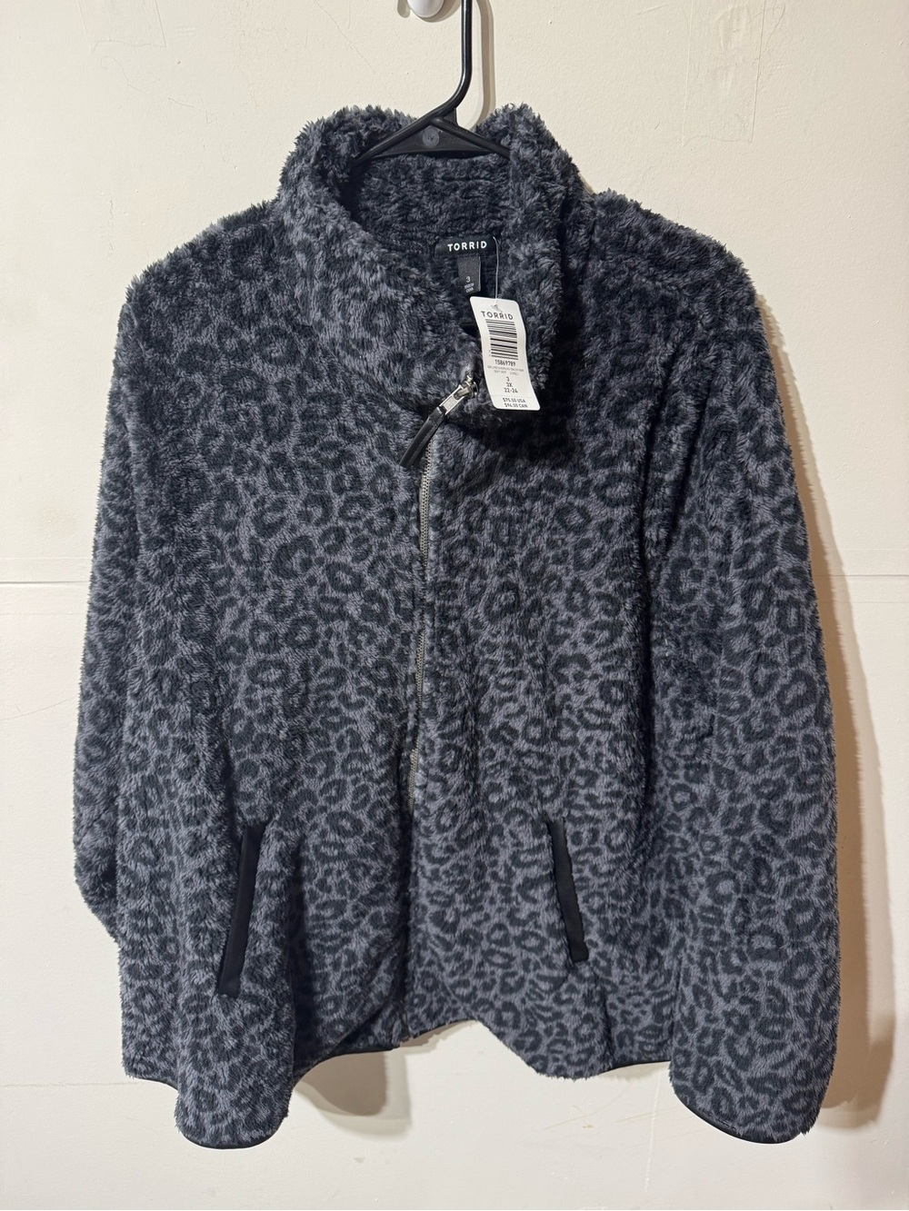 torrid Charcoal Gray Plush Zip Jacket